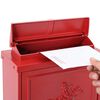 vidaXL Wall Mounted Mailbox Red 29 x 13 x 41 cm Cast Aluminum