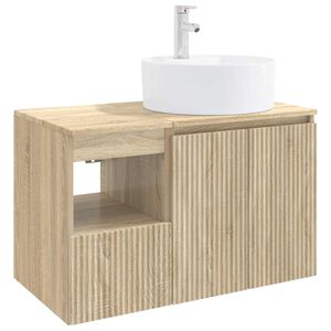 vidaXL Bathroom Cabinet Set 2 pcs Sonoma Oak 79.5 x 44.5 x 82 cm