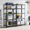 vidaXL 5-Layer Heavy-duty Shelves 2 pcs Anthracite Steel&Engineered Wood