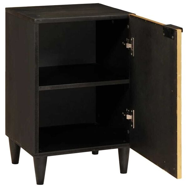 vidaXL Bathroom Cabinet with Shelf Black and Gold 38 x 33 x 58 cm