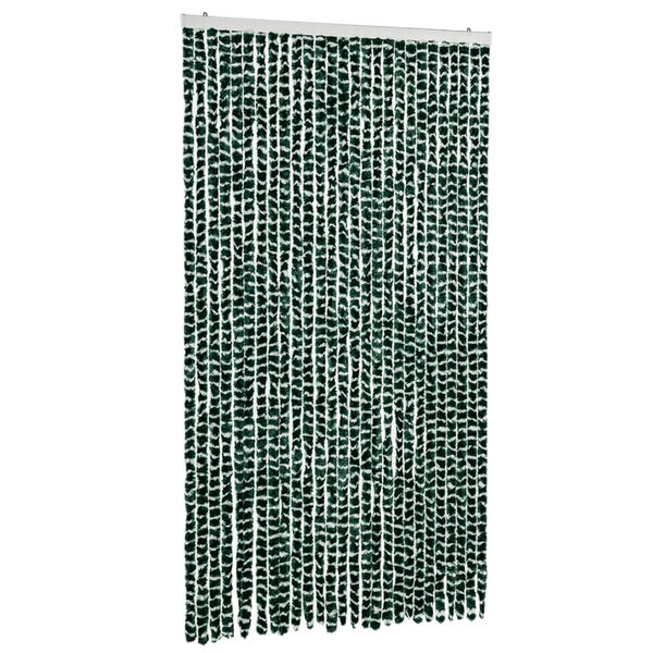 vidaXL Fly Curtain Green and White 118x220 cm Chenille