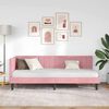 vidaXL Corner Bed Frame with Headboard Pink 80 cm x 200 cm Velvet