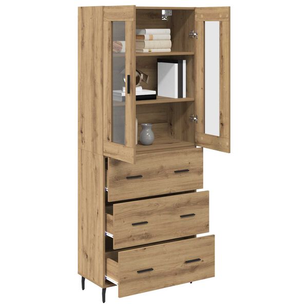 vidaXL Highboard with Drawer 2 pcs Artisan Oak Engineered Wood