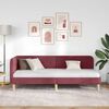 vidaXL Corner Bed Frame with Headboard Wine Red 80 x 200 cm Fabric