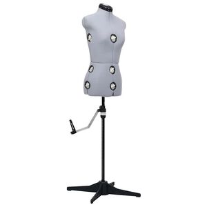 vidaXL Adjustable Dress Form Female Grey S Size 33-40