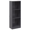 vidaXL 3-Tier Book Cabinet High Gloss Grey 40x24x109 cm Engineered Wood