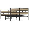 vidaXL Metal Bed Frame without Mattress Sonoma Oak 140x190 cm
