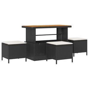 vidaXL Garden Dining Set Black Poly Rattan