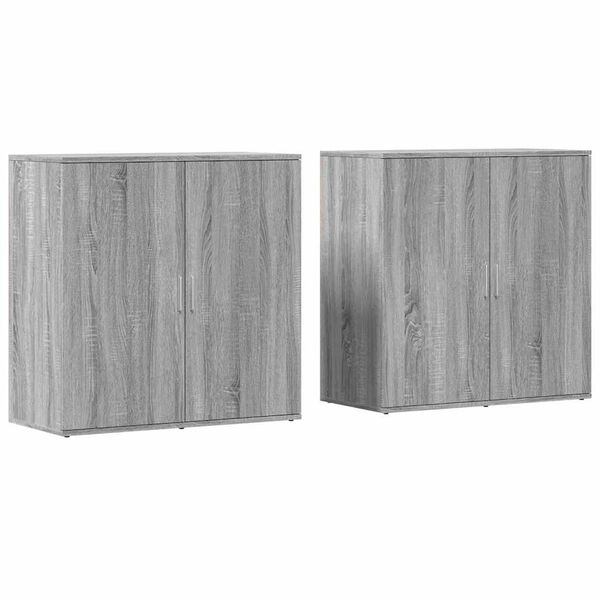 vidaXL Sideboards 2 pcs Grey Sonoma 79x38x80 cm Engineered Wood