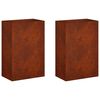 vidaXL Garden Planter 2 pcs Rusty 50 x 40 x 75 cm Weathering Steel