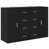vidaXL Sideboards with Drawer Corona 2 pcs Black Oak 59 x 39 x 80 cm