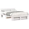 vidaXL Bed Frame with Headboard White 150 x 200 cm Solid Pine Wood