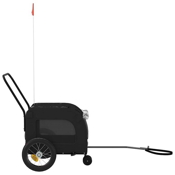 vidaXL Pet Bike Trailer with Storage Black 124.5 x 63.5 x 53 cm