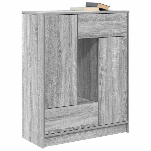 vidaXL Sideboard with Drawers and Doors Grey Sonoma 73x31x90 cm