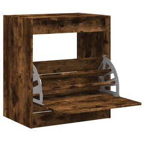 vidaXL Shoe Cabinet Smoked Oak 60x42x69 cm Engineered Wood