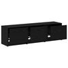 vidaXL TV Cabinet with LEDs Black Oak 140 x 34 x 40 cm Engineered Wood