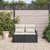 vidaXL Garden Sofa Black 121 x 62 x 69cm Poly Rattan