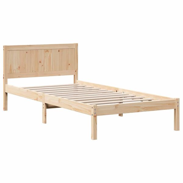 vidaXL Bed Frame Brown 75 x 190 cm Solid Pine wood
