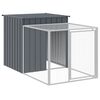 vidaXL Chicken Cage with Run Anthracite 110x609x110 cm Galvanised Steel