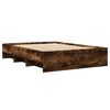 vidaXL Bed Frame without Mattress Smoked Oak 135x190 cm Double Engineered Wood