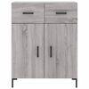 vidaXL Highboard Grey Sonoma 69.5x34x180 cm Engineered Wood