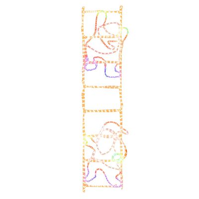 vidaXL Folding Santa on Ladder Figure with 552 LEDs 50x200 cm