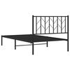 vidaXL Metal Bed Frame without Mattress with Headboard Black 100x200cm