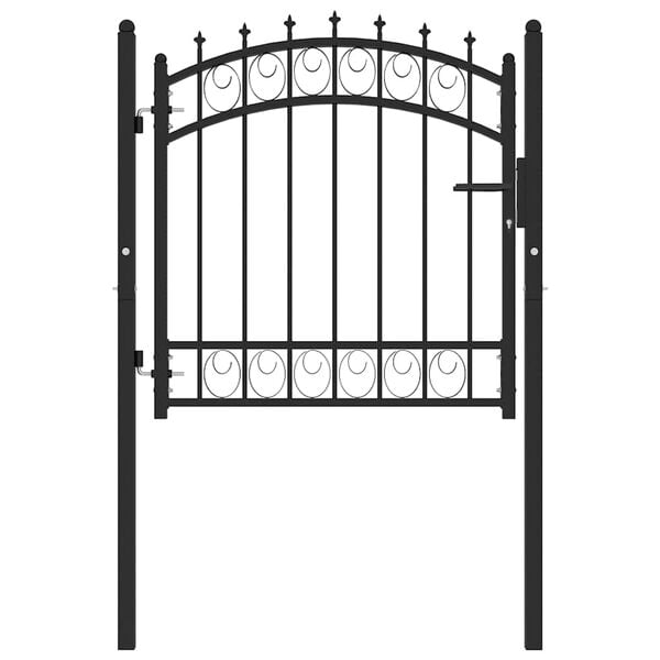 vidaXL Fence Gate Emmen with Spikes Steel 103x97 cm Black