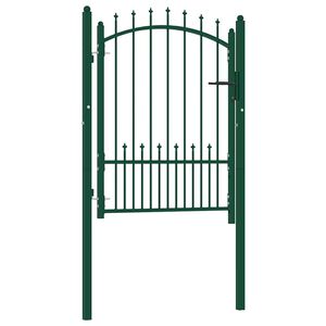vidaXL Fence Gate EMMEN with Spikes Steel 104x109.5 cm Green