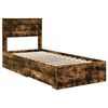 vidaXL Bed Frame with Drawer Smoked Oak 100 x 200 cm Engineered Wood