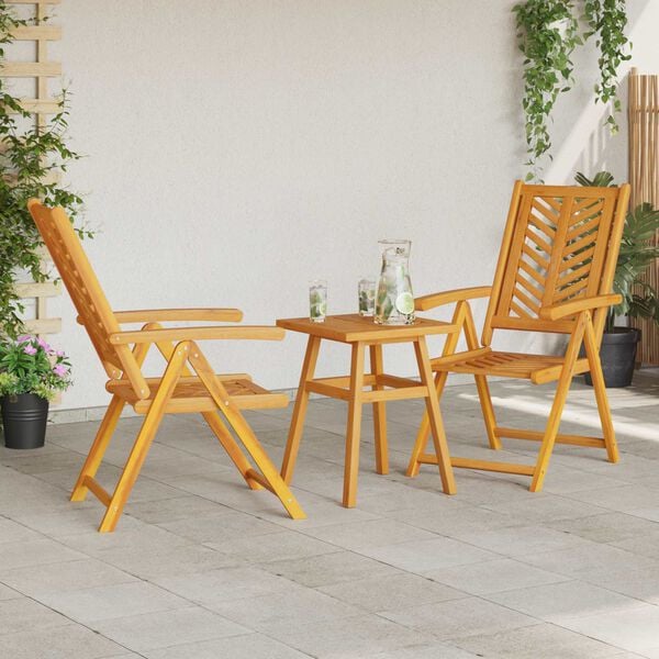 vidaXL Garden Dining Set 3 pcs Brown Solid Acacia Wood