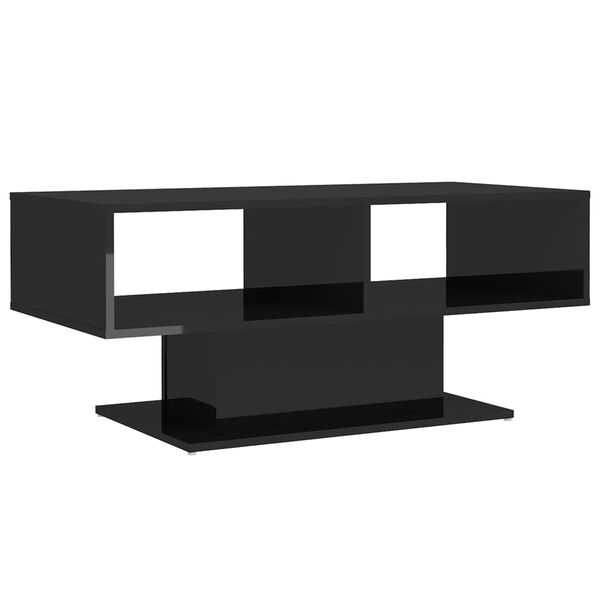 vidaXL Coffee Table High Gloss Black 103.5x50x44.5 cm Engineered Wood