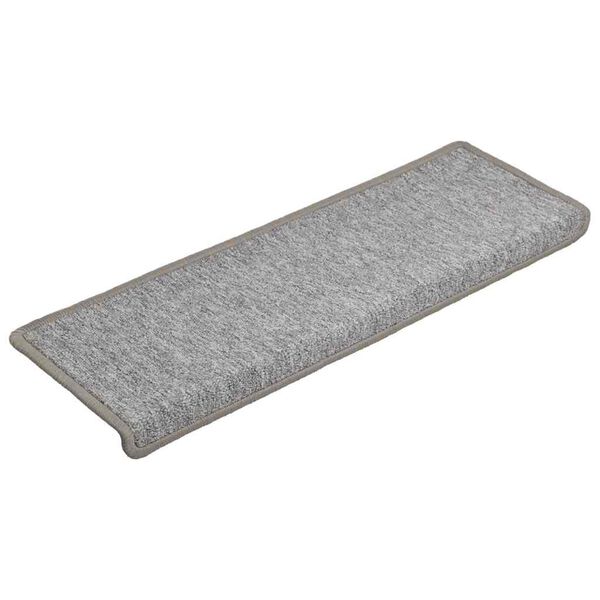 vidaXL Stair Mats 30 pcs 65x21x4 cm Light Grey Rectangular Edge