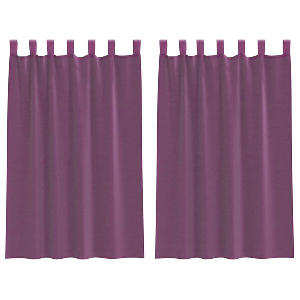 vidaXL Voile Curtains with Loops 2 pcs Purple 140x175 cm