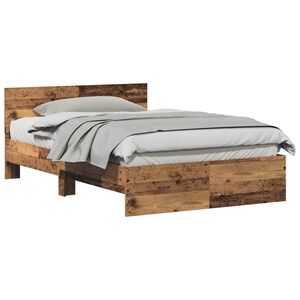 vidaXL Bed Frame Old Wood 193 x 125 x 70 cm Engineered Wood