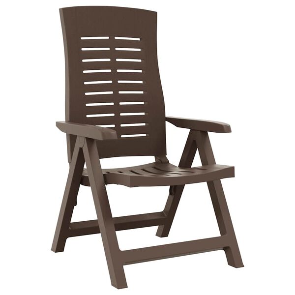 vidaXL Garden Reclining Chairs 2 pcs Plastic Mocha