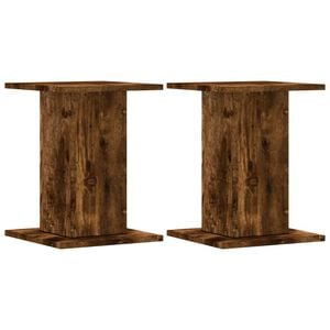 vidaXL Plant Stands 2 pcs Smoked Oak 30x30x40 cm Engineered Wood