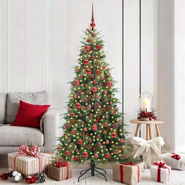 vidaXL Artificial Hinged Christmas Tree Green 180 cm PE and PVC