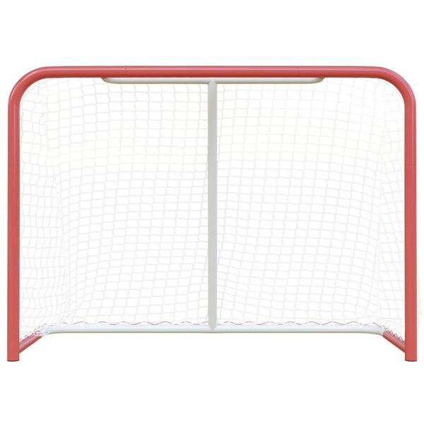 vidaXL Hockey Goal with Net Red&White 153x60x118 cm Steel&Polyester