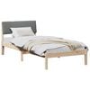 vidaXL Bed frame Brown and dark grey 90 x 190 cm Solid pine wood