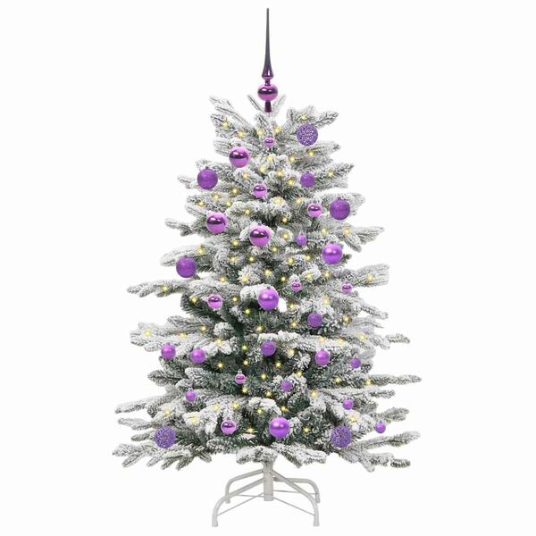 vidaXL Artificial Hinged Christmas Tree White 120 cm PE and PVC