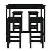 vidaXL 5 Piece Garden Bar Set Black Solid Wood Pine