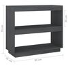 vidaXL Book Cabinet Grey 80x35x71 cm Solid Pinewood