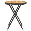 vidaXL Tea Table Black 60 cm Poly Rattan and Solid Acacia Wood