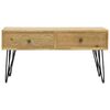 vidaXL Coffee Table with 2 Drawers Carving Brown 80x40x40.5 cm Wood