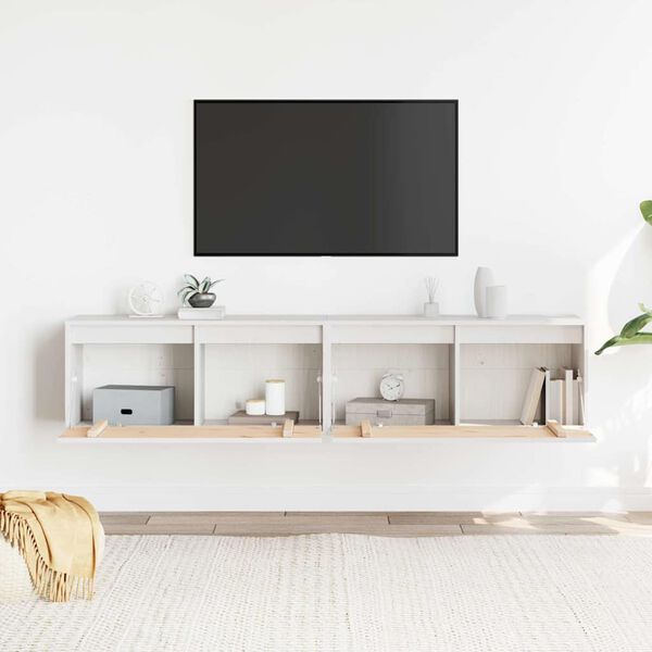 vidaXL Wall Cabinets 2 pcs White 80x30x35 cm Solid Wood Pine