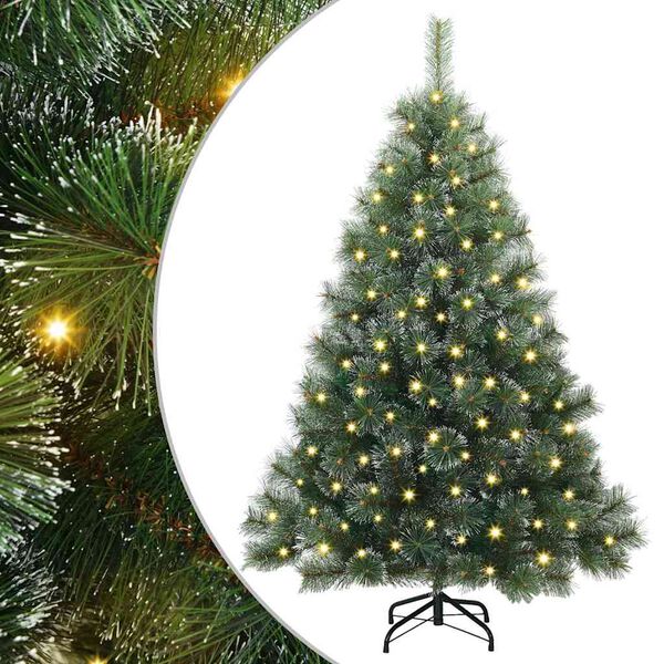 vidaXL Artificial Christmas Tree with 150 LEDs Green 120 cm PE and PVC