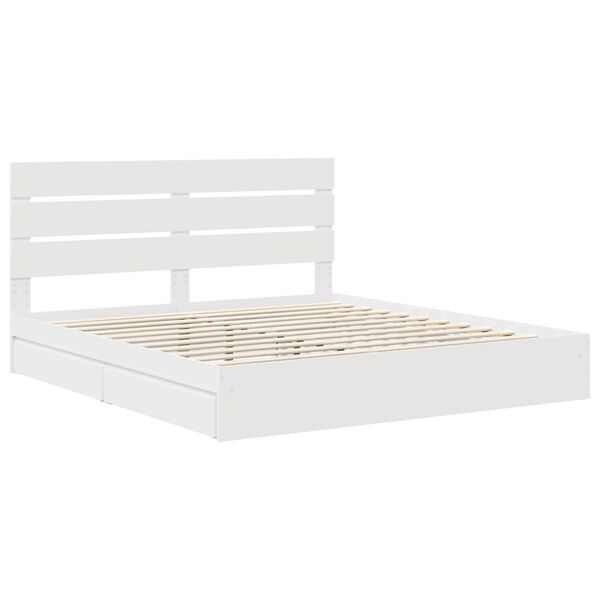vidaXL Storage Bed with Headboard White 180 x 200 cm Engineered Wood