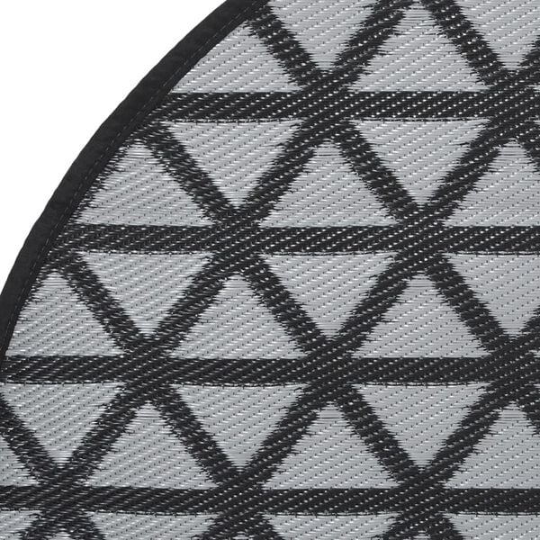 vidaXL Outdoor Carpet ARAKIL Black Ø160 cm PP