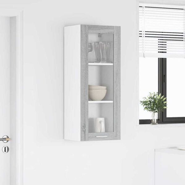 vidaXL Hanging Cabinet Grey Sonoma 40 x 31 x 100 cm Engineered Wood